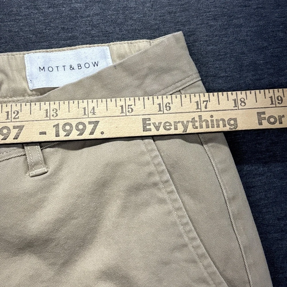 Mott Bow Pants Mens 34x31 TAG-34x32 Twill Chino Charles Khaki Beige Preppy